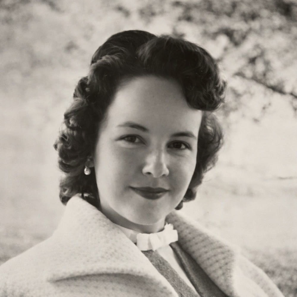 Black-and-white portrait of Betty Goettee, 1950s