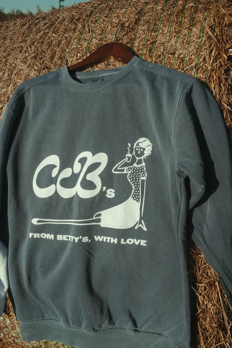 CB's denim blue crewneck